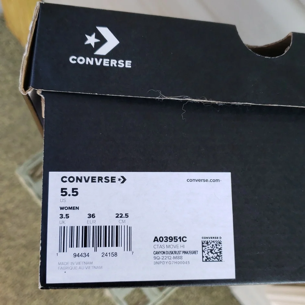 Converse Canvas CTAS Move Platform Daisy Cord Rust Pink Egret Sneakers Size 5.5